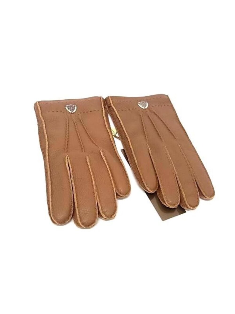 Gucci Leather 8 Brown Silver Gloves